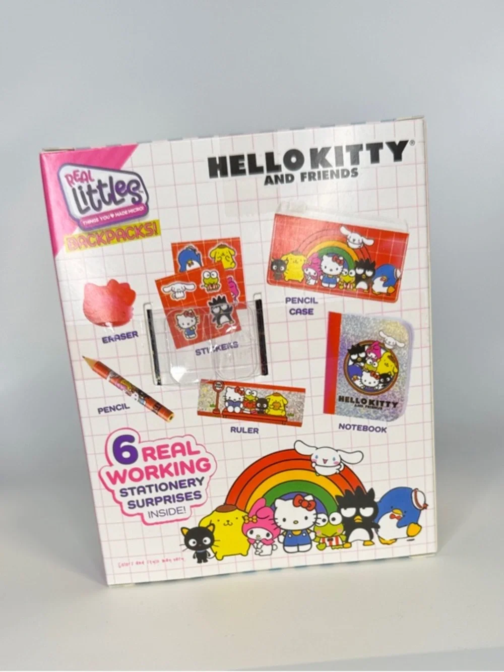 🎀 NIB. Real Littles Hello Kitty and friends Glitter Mini Stationary Backpack